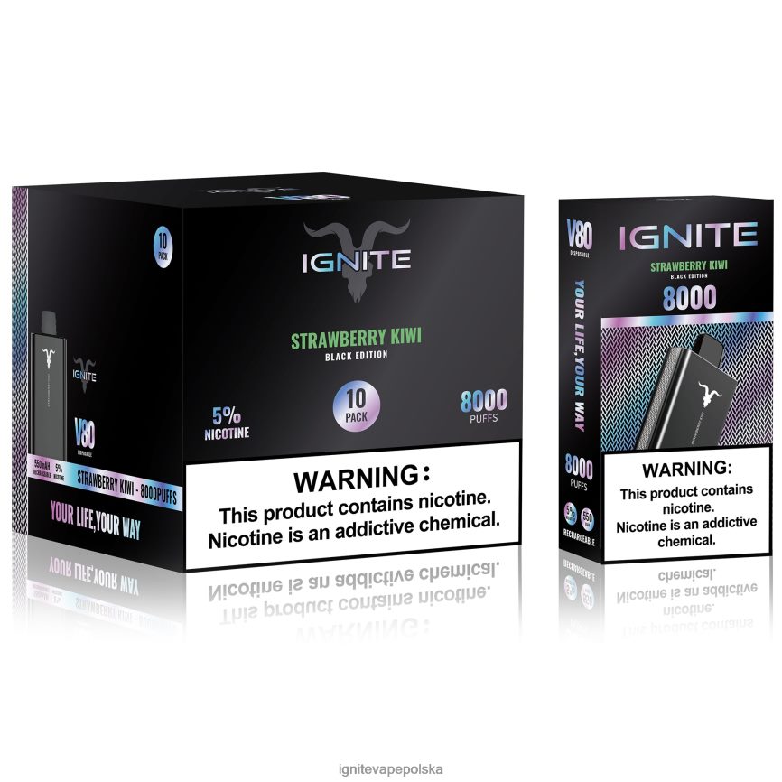 Ignite Vape Opinie | IGNITE V80 vape pen 10 szt kiwi truskawkowe 0648NZ64